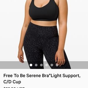 Lululemon Free To Be Serene Bra - Black Size 6